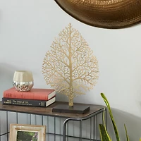 16" Gold Metal Traditional Nature Sculpture