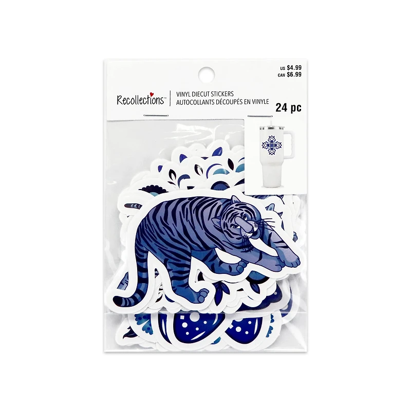 Blue & White Tattoo Icon Vinyl Die Cut Stickers by Recollections™