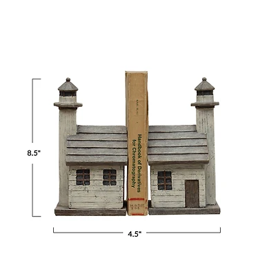 Hello Honey® 8.5" Gray Lighthouse Bookends Set