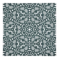 Folk Floral Teal 10" x 10" Cotton Twill Napkin