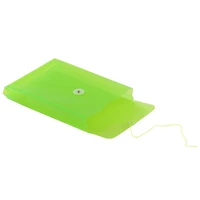 JAM Paper 6.25" x 9.25" Lime Green Button & String Closure Plastic Envelope, 12ct.