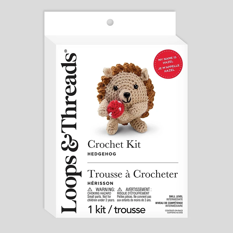 Intermediate Hedgehog Amigurumi Crochet Kit by Loops & Threads®