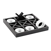 Black & White Wood Tic-Tac-Toe Game Set