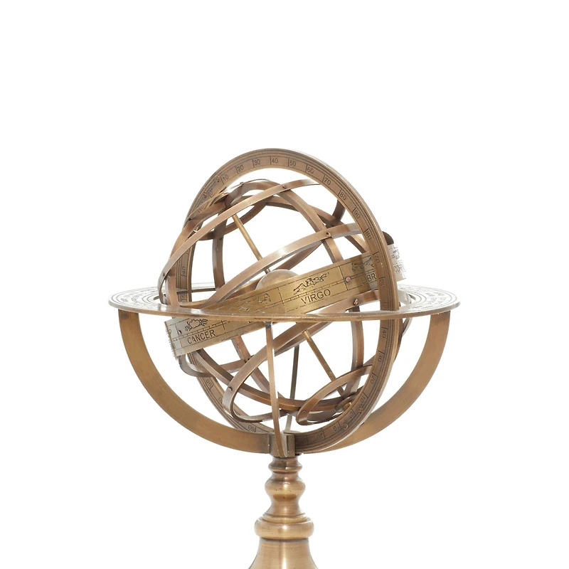 11" Brass Coastal Globe