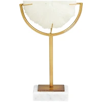 11" Cream Coral Sculpture with Marble Base