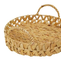 Brown Seagrass Coastal Tray, Set of 3" 19", 16", 14"