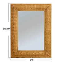 Hello Honey® 26" Natural Rectangle Wall Mirror with Rattan Detail