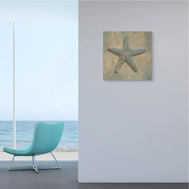Stupell Industries Nautical Starfish Ocean Animal Muted Neutral Canvas Wall Art