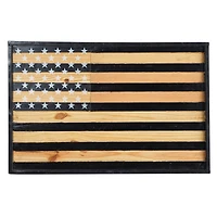 36" Dark Wood American Flag Wall Décor
