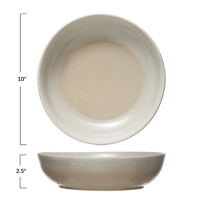 Hello Honey® Neutral Beige Reactive Glaze Stoneware Serving Bowl Set