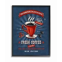 Stupell Industries Fresh Coffee Wall Art in Black Frame