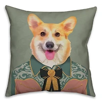 Dressed Corgi 2 Throw Pillow