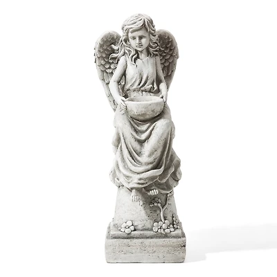 Glitzhome® 31" Angel Garden Bird Feeder Statue