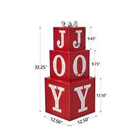 Glitzhome® 32" Lighted Wooden Block JOY Porch Sign