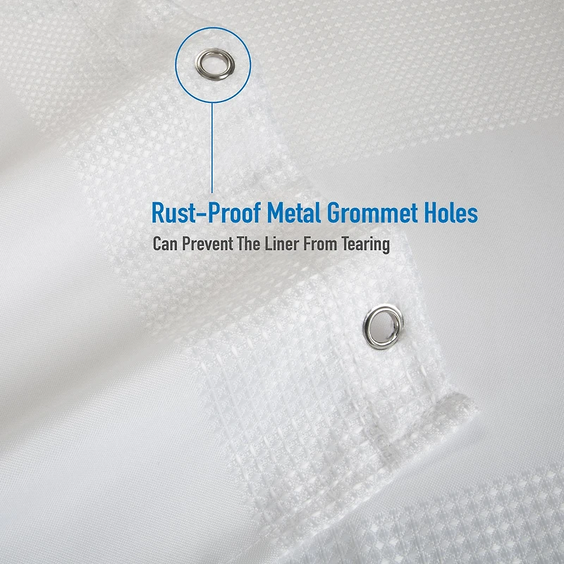 Elle Décor White Jacquard Weave Shower Curtain