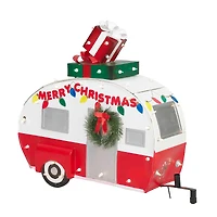 2.5ft. LED Camper with Gingerbread Sculpture