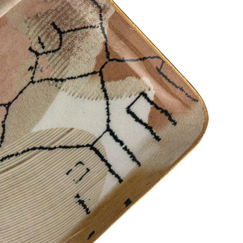 Hello Honey® Earthy Landscape & Abstract Enameled Metal Tray Set