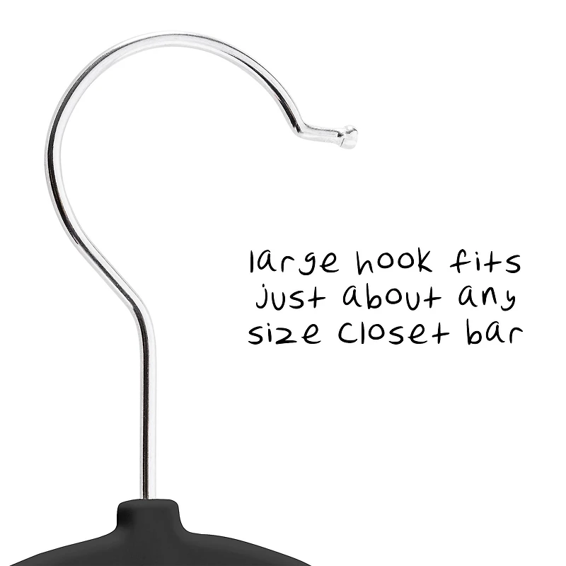 Honey Can Do Black Slim Profile Rubber Hangers, 30ct.