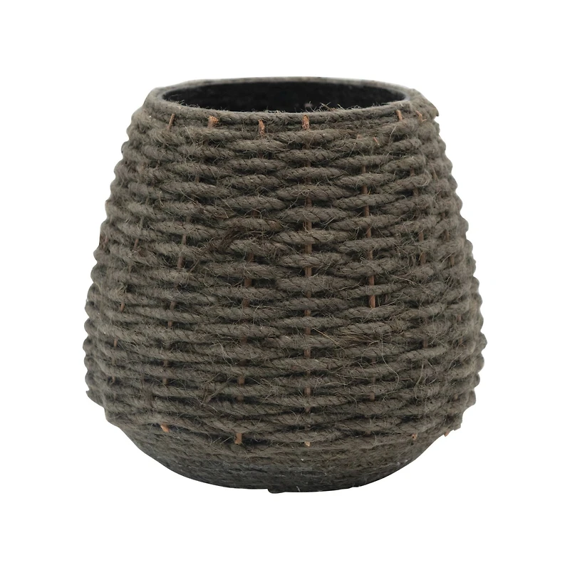 Hello Honey® 5.5" Hand-Woven Jute & Glass Votive Candle Holder