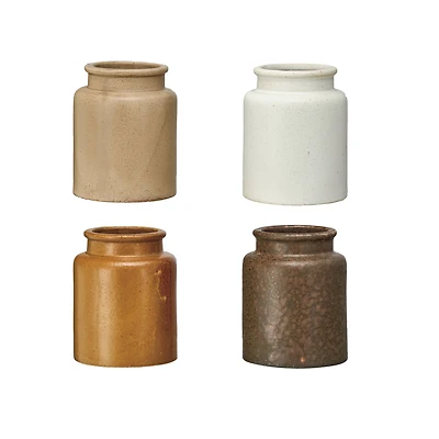 Hello Honey Rustic Reactive Glaze Stoneware Jars, 4ct.