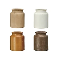 Hello Honey Rustic Reactive Glaze Stoneware Jars, 4ct.