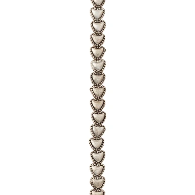 Antique Silver Metal Heart Beads, 6mm by Bead Landing™