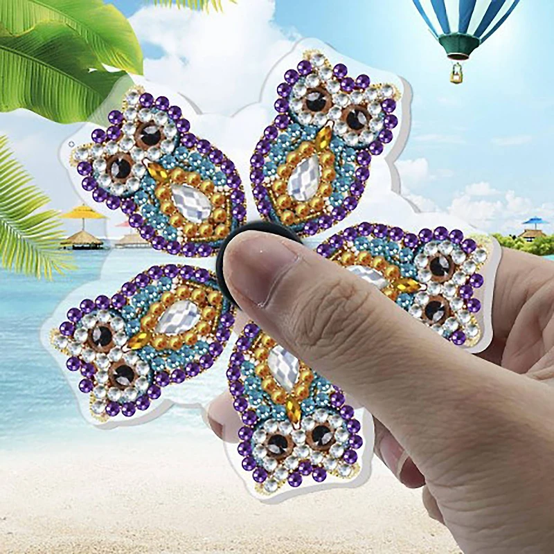 Sparkly Selections Owl Fidget Spinner Diamond Painting