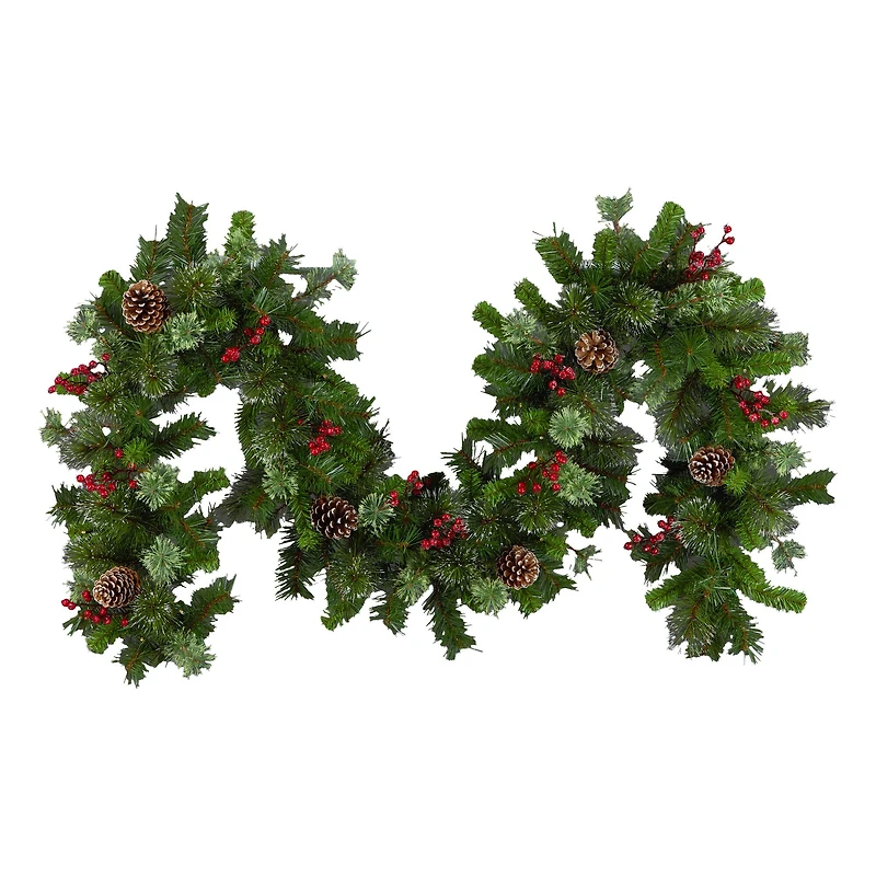 9ft. Iced Berry Pine Pre-LED Lit Garland