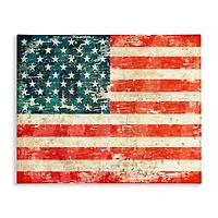 Stupell Industries Rustic American Flag Canvas Wall Art