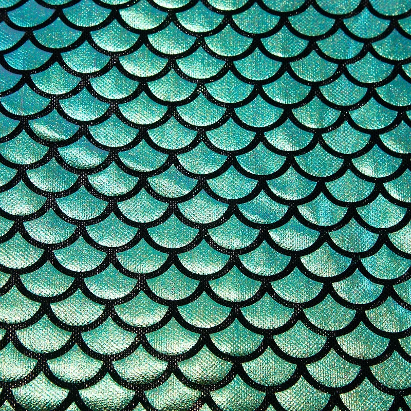 Wyla Green Oil Slick Fish Scales on Black Mesh