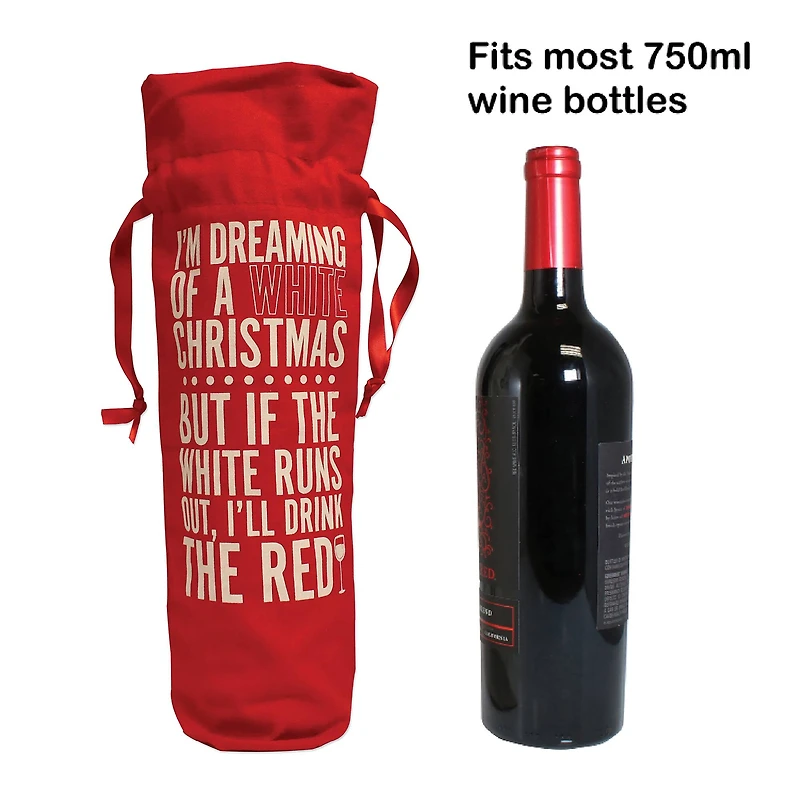 Personality Case™ Red White Christmas Wine Bag
