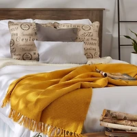 DII® Honey Gold Solid Ribbed Throw