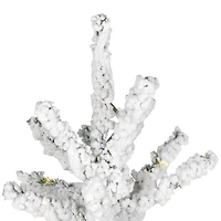 6.5ft. Pre-Lit Medium IPT Artificial Flocked Garden Christmas Tree, Warm White LED Lights