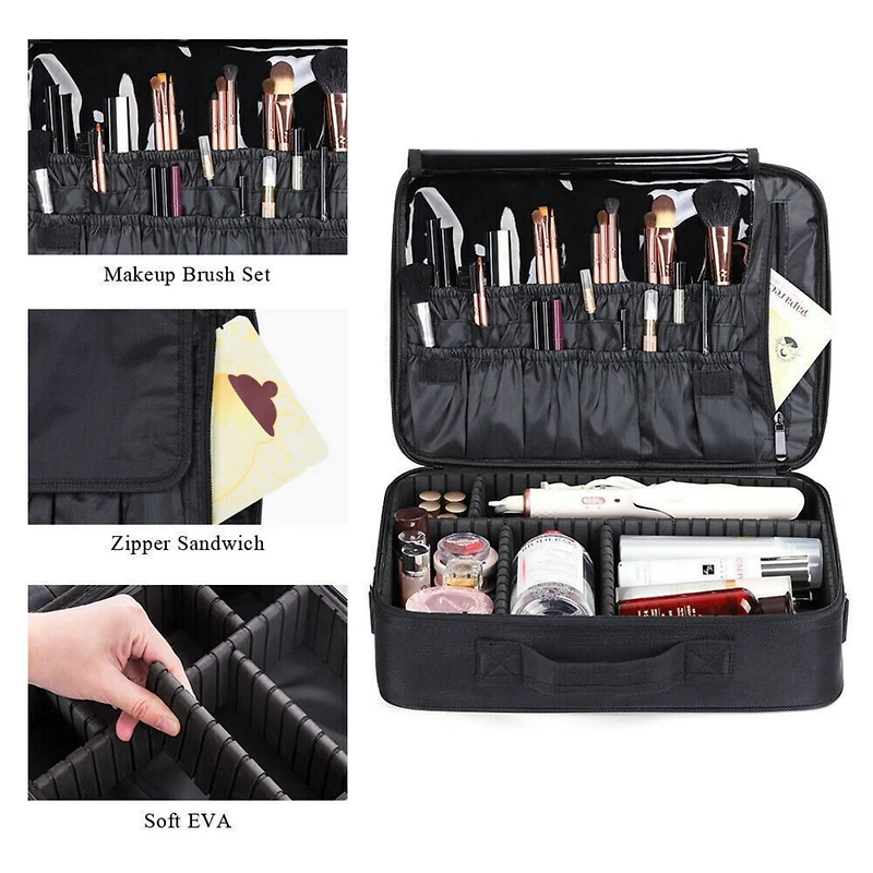 NEX™ Large Black Travel Cosmetic Organizer