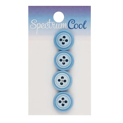 Spectrum Cool 5/8" Blue 4-Hole Buttons, 4ct.