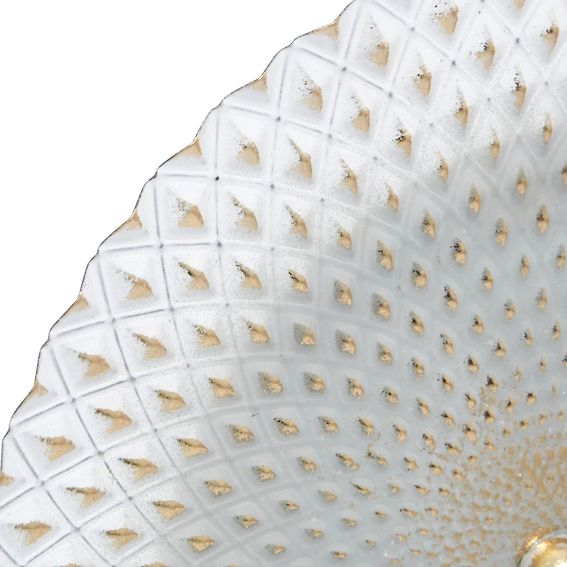 20" Gray & Gold Metal Mandala Sculpture