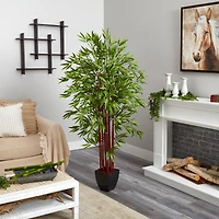 6ft. Potted Bamboo Silk Tree 