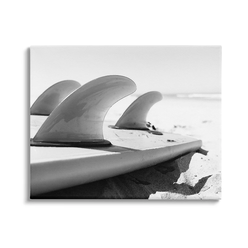 Stupell Industries Surfboard Fins Beach Coast Photography Canvas Wall Art