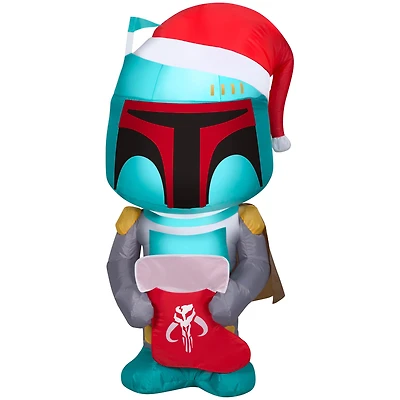 4ft. Airblown® Inflatable Christmas Boba Fett with Stocking
