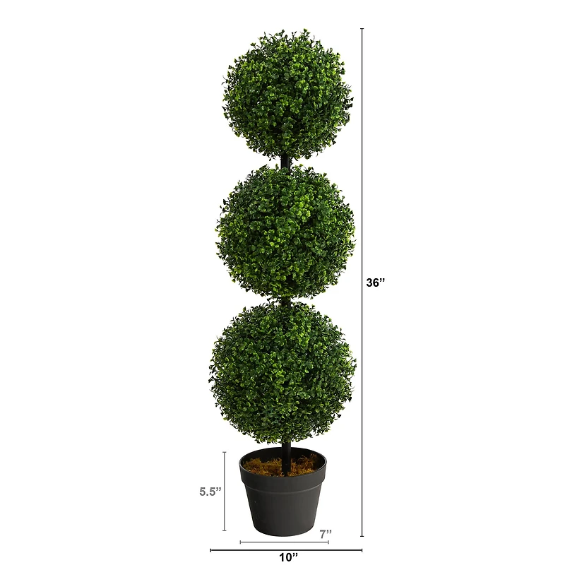 3ft. Potted Boxwood Triple Ball Topiary Tree