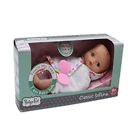 Goldberger Baby's First® Bathtime Baby Softina™ 9" Baby Doll with White Bath Blanket