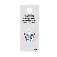 Silver Plated Enamel Butterfly Charm by Bead Landing™