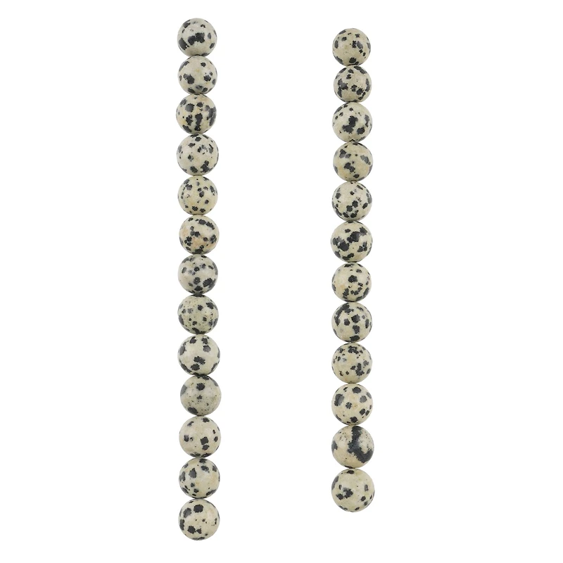 Black & White Dalmatian Jasper Round Beads by Bead Landing
