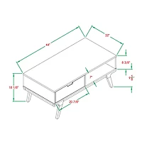 Caramel 1-Drawer Bridge Leg Solid Wood Coffee Table