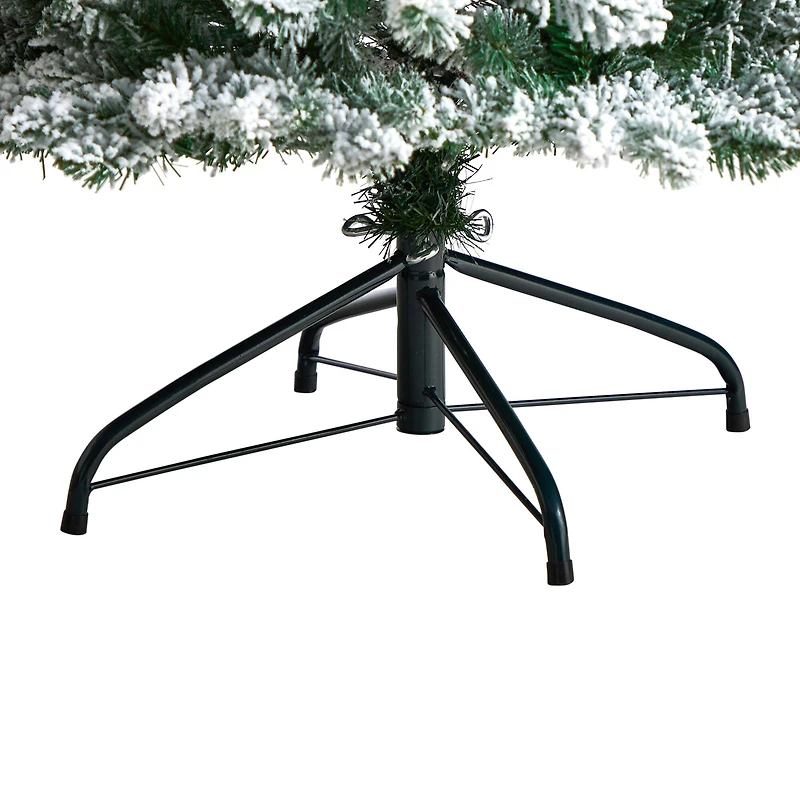 7ft. Pre-Lit Flocked Montreal Fir Artificial Christmas Tree, Warm White LED Lights