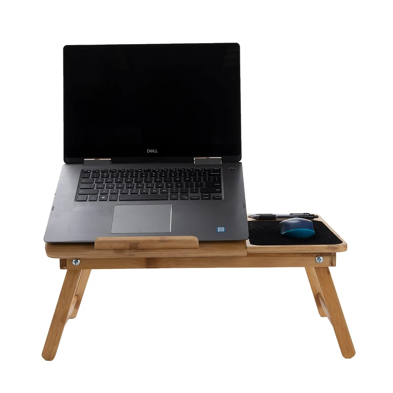 Mind Reader Bamboo Adjustable Lap Desk with Foldable Legs