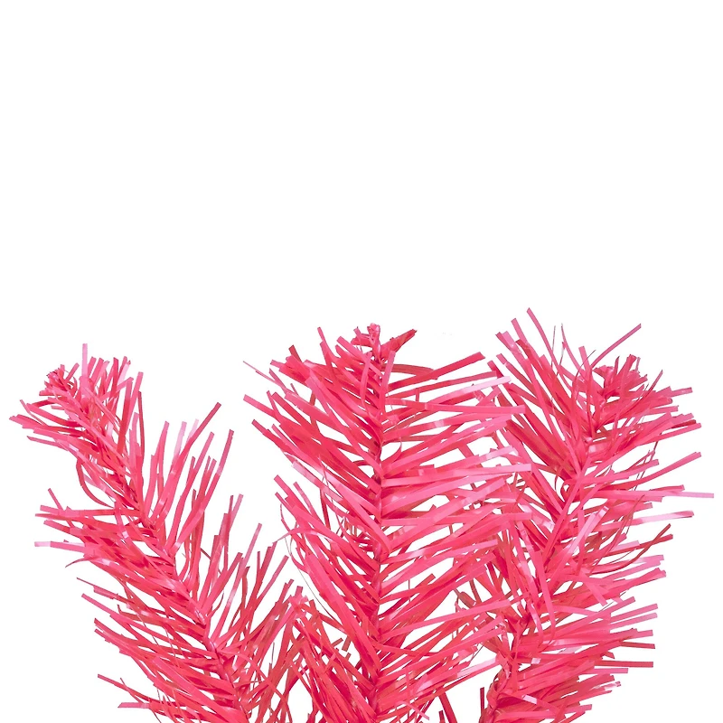 Artificial Tinsel Christmas Tree - 7' - Pink - Unlit