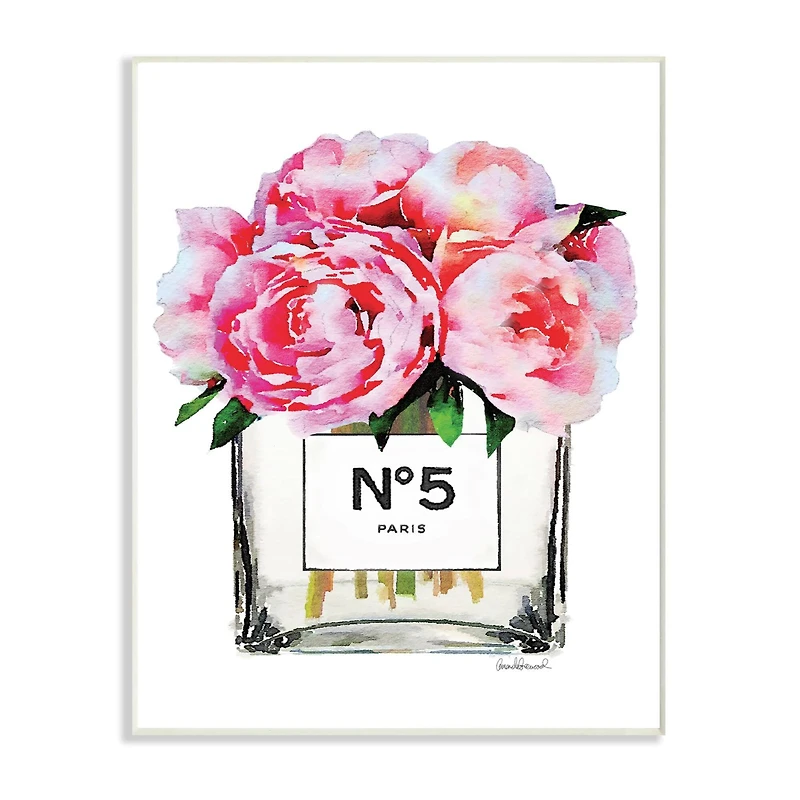 Stupell Industries Glam Pink Peony Arrangement Wall Plaque