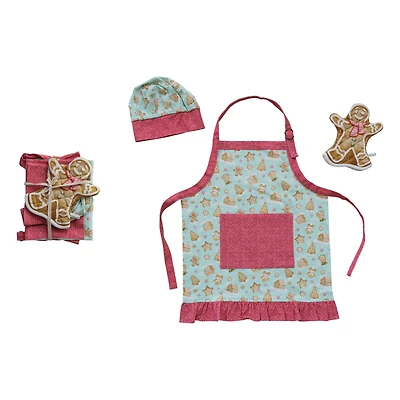 Hello Honey® 24" Gingerbread Man Kids Apron with Chef's Hat & Oven Mitt