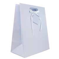 JAM Paper Medium Light Blue Pinstripe Gift Bags, 3ct.